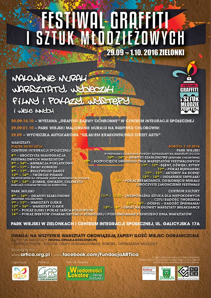 Festiwal Graffiti i Sztuk Młodzieżowych – Zielonki 29.09-1.10.2016