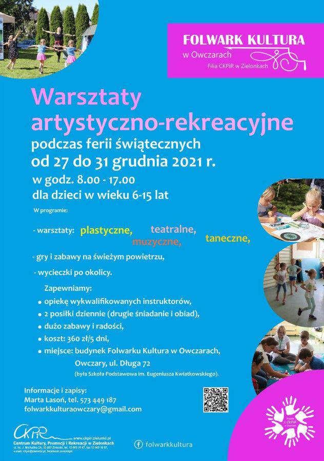 Warsztaty artystyczno-rekreacyjne od 27 do 31 grudnia