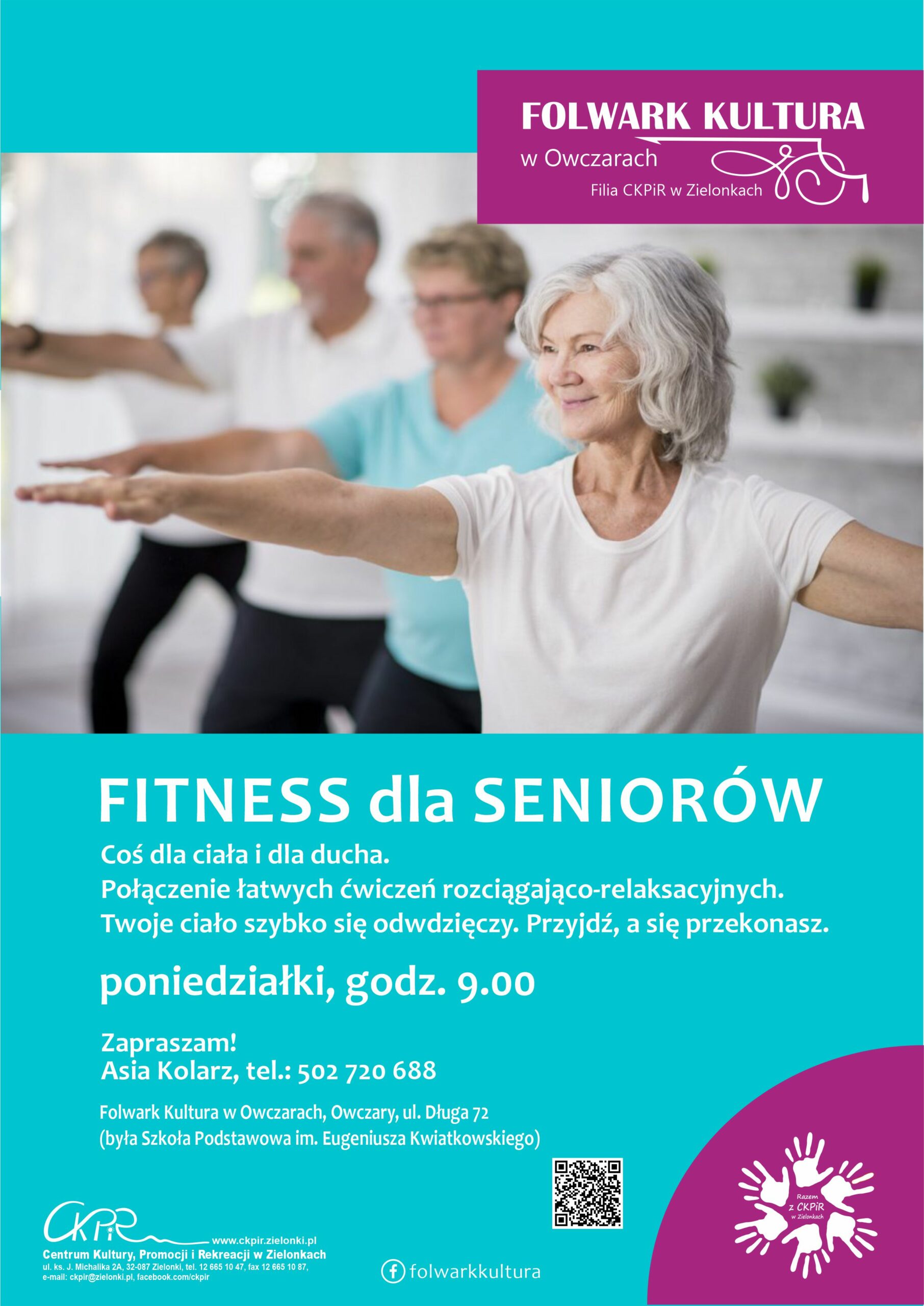 Fitness dla seniorów, zdrowy kręgosłup, klub zdrowego odżywiania, zumba i zumba kids w Folwarku Kultura