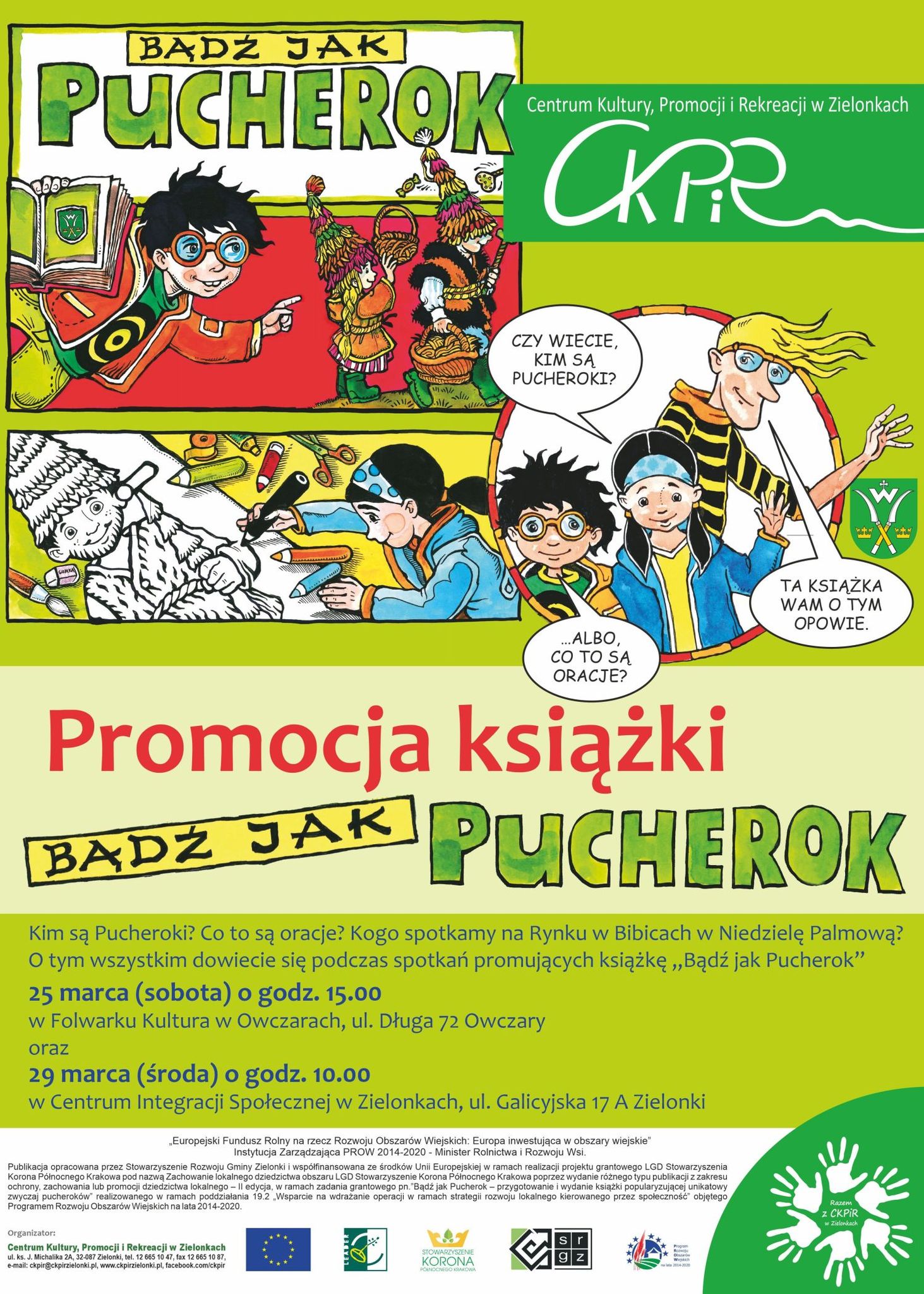 O Pucherokach, oracjach i tradycji w Centrum Integracji Społecznej w Zielonkach podczas spotkania promującego książkę „Bądź jak Pucherok”
